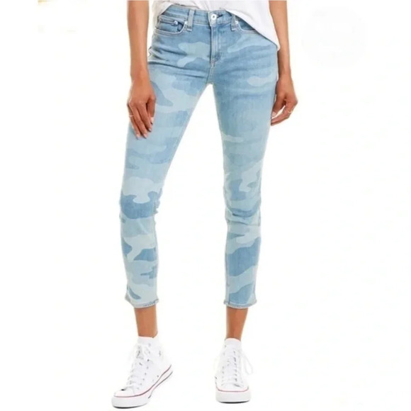 Rag & Bone Cate Mid-Rise Skinny Camo Slim Fit Ankle Light Indigo Jeans size 24 - Picture 2 of 16
